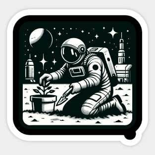 Space Astronaut Gardening On Mars,Aesthetic Galaxy Universe Astronaut Sticker